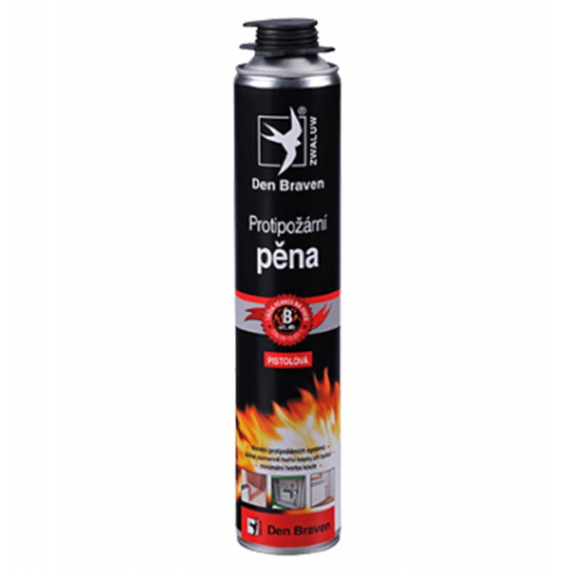 Den Braven Montážní pěna Fireproof Protipožární pěna, pistolová dóza 750 ml, červená