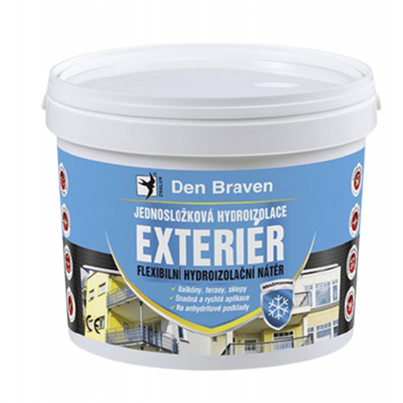 Den Braven Hydroizolace EXTERIÉR Jednosložková hydroizolace EXTERIÉR, kbelík 5 kg, modrá