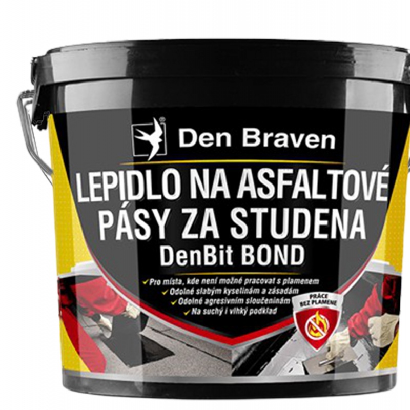 Den Braven Lepidlo na asfaltové pásy za studena DenBit BOND Lepidlo na asfaltové pásy za studena DenBit BOND, kbelík 10 kg, černé