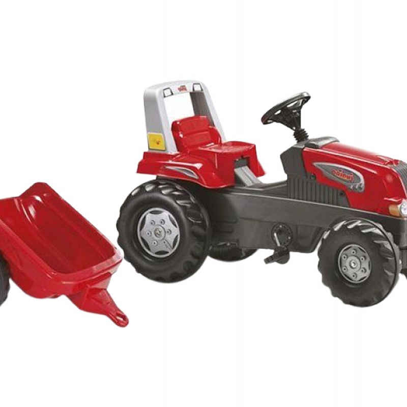 Rolly Toys Šlapací traktor Junior s vlečkou cervena / cerna