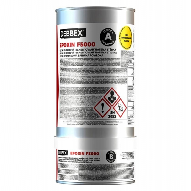 Den Braven Podlahový epoxy nátěr, sada plechovek 5 + 1 kg Podlahový epoxy nátěr, sada plechovek 5 + 1 kg, dopravní bílá RAL 9016