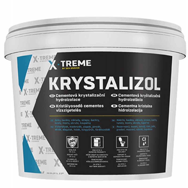 Den Braven Hydroizolace Krystalizol Cementová krystalizační hydroizolace Krystalizol, kbelík 5 kg, šedá