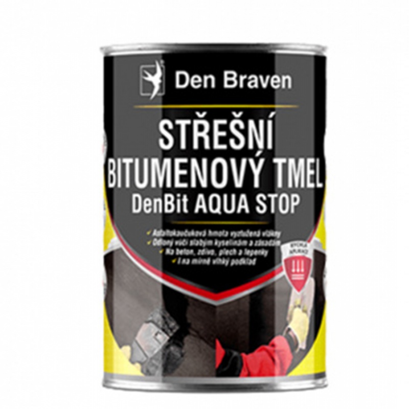 Den Braven DenBit AQUA STOP Střešní bitumenový tmel DenBit AQUA STOP, plechovka 3 kg, černý